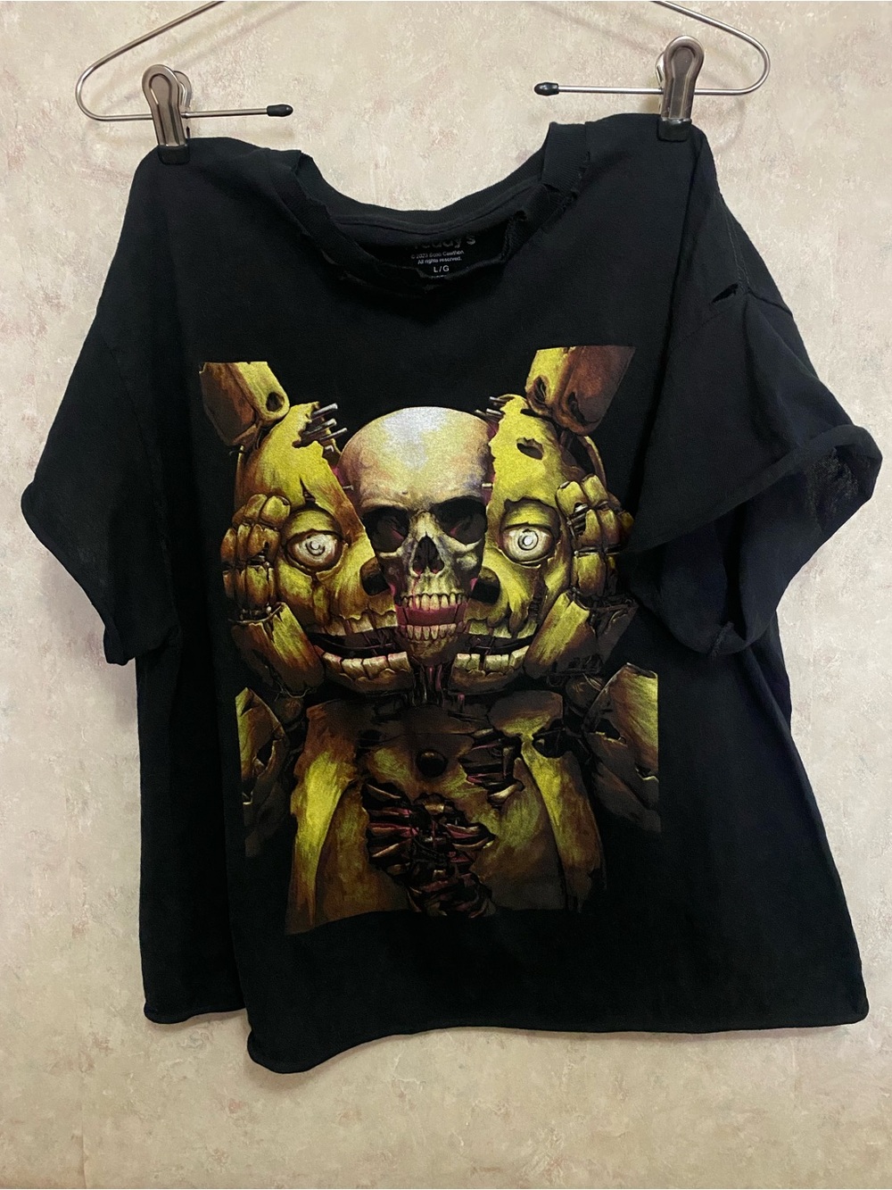 boxy distressed top y2k baggy grunge springtrap
